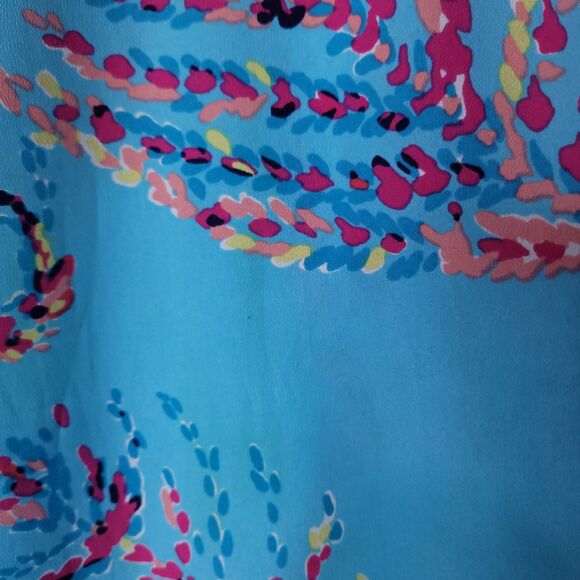 Lilly Pulitzer Pants Large Colorful Middleton Palazzo Shorely Blue Wide Leg - Picture 2 of 13